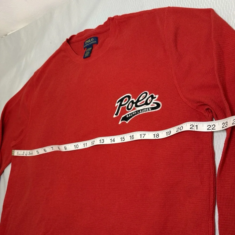 Polo Ralph Lauren Red Long Sleeve Thermal Sleepwear Top Mens XL Logo